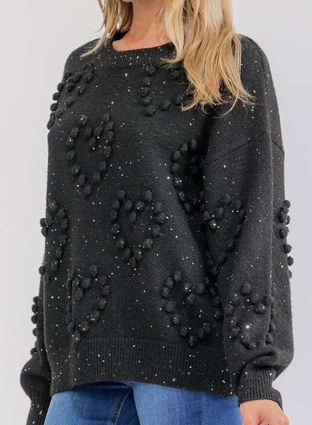 Black heart sweater
