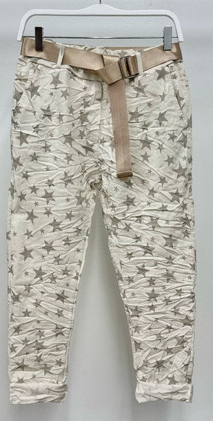Cream star pant