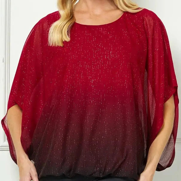 Red And Black shimmer top