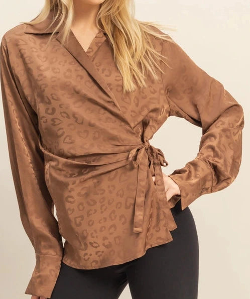 Chocolate wrap blouse