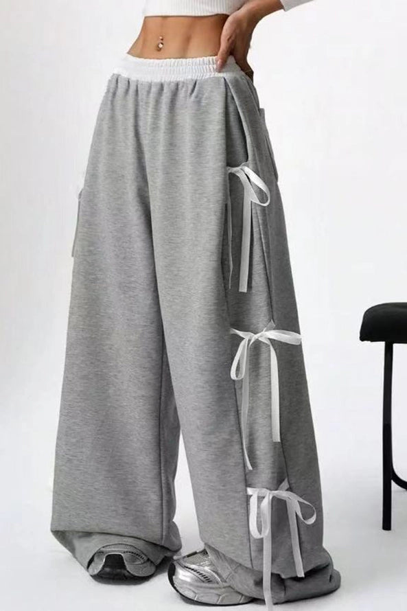 Grey ribbon pant