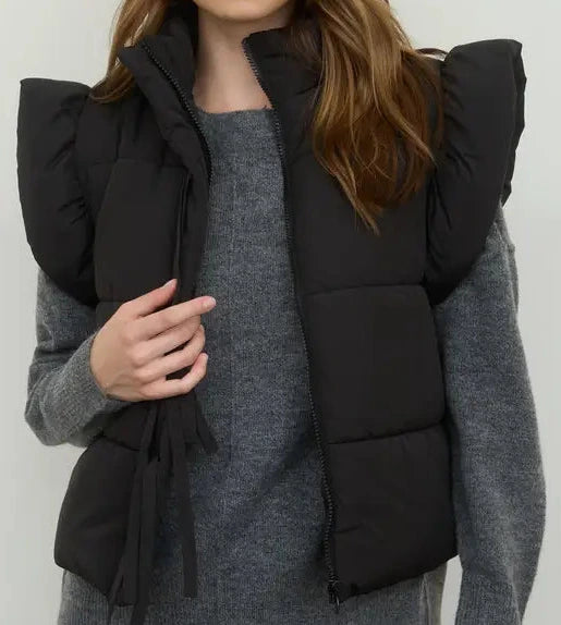 Black puffer vest