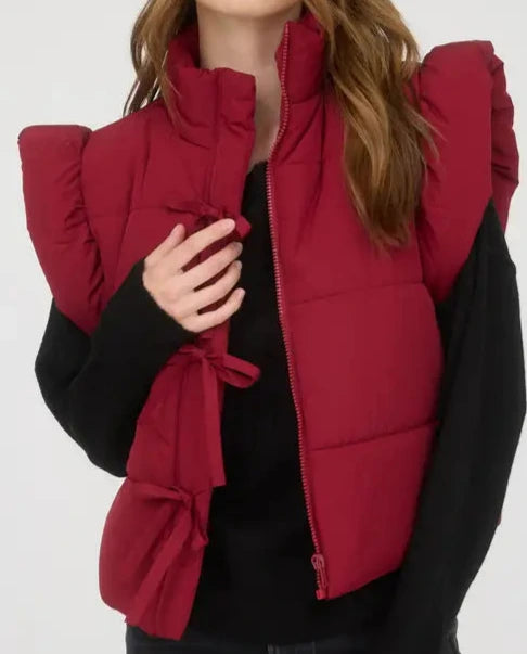 Burgundy puffer vest
