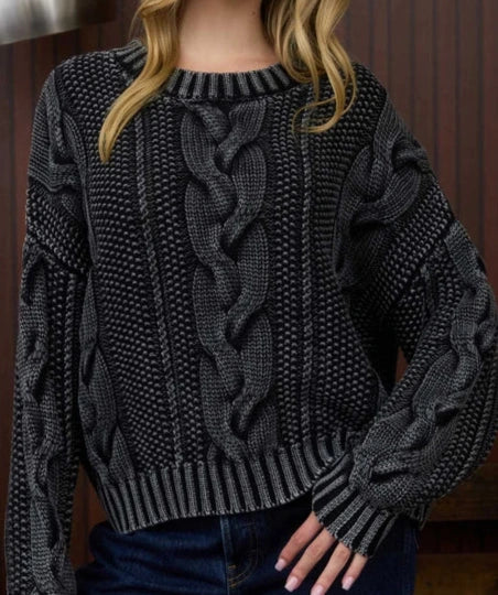 Black washed sweater