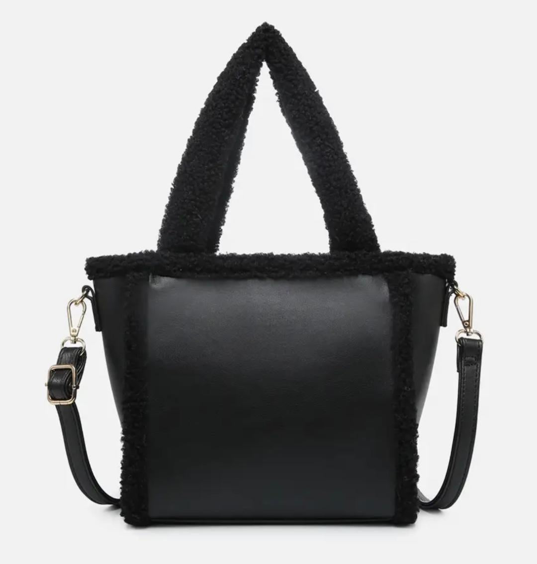 Black and off white purse