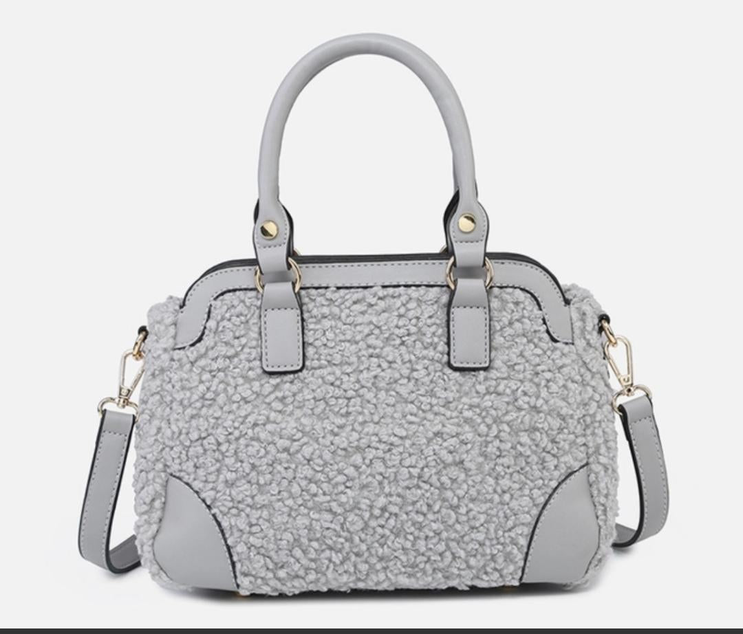 Grey sherpa satchel