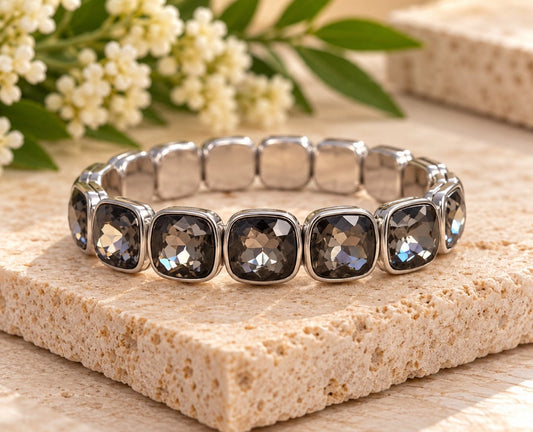 Pewter stone bacelet