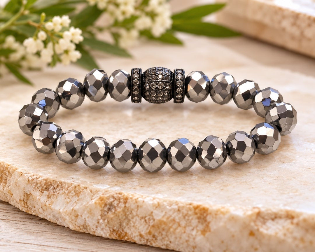 Grey bead bracelet
