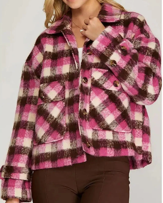 Pink plaid jacket