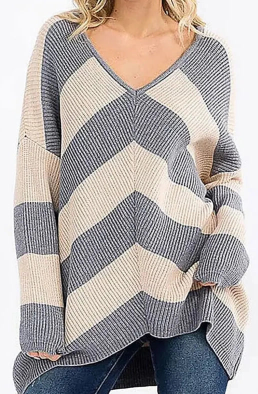 Beige and grey sweater