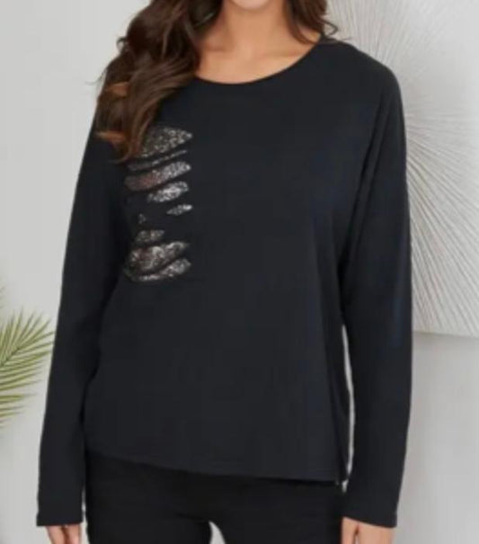 Black cut top