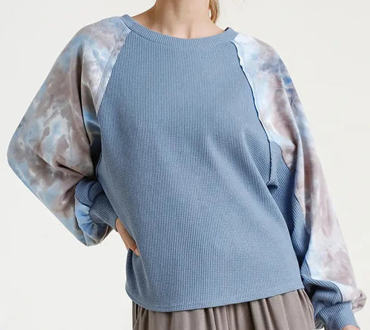 Denim mix top