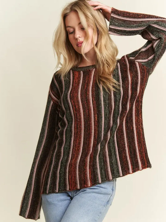 Rust stripe sweater