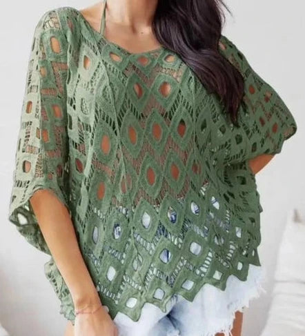 Olive open knit  (Online Only)