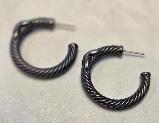 Pewter hoop earring
