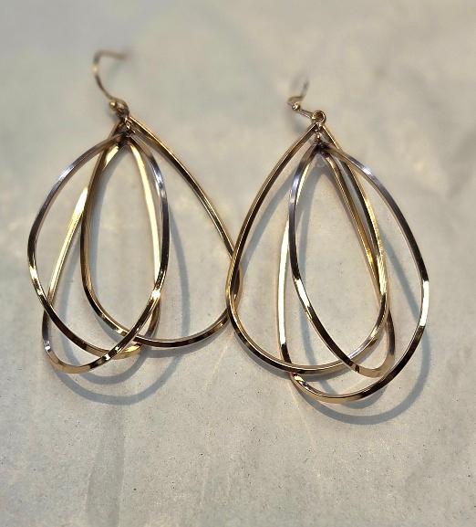 Silver and gold earring