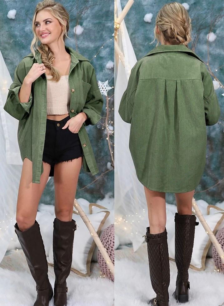 Olive shacket