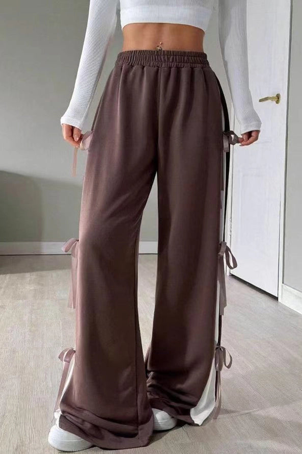 Coffee ribbon pants