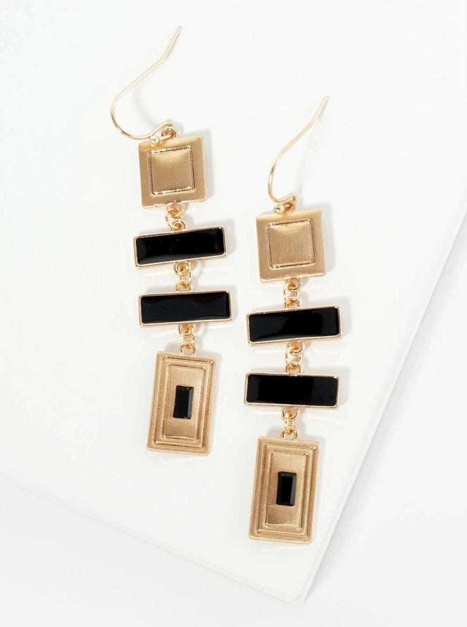 Black dangle earring