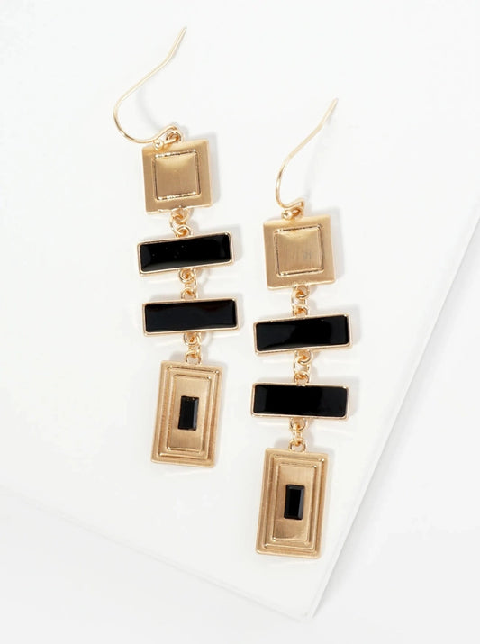 Black dangle earring
