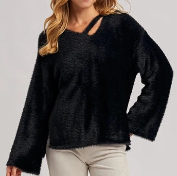 Black fuzzy sweater