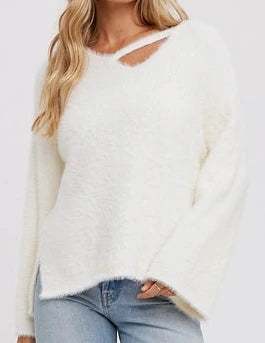 Ivory fuzzy  sweater