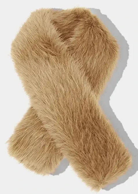 Beige faux fur scarf