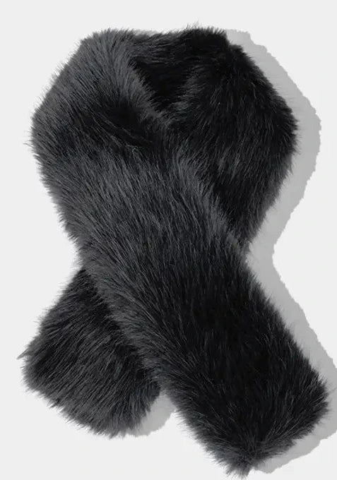 Black fur scarf