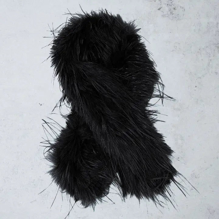 Black fuzzy scarf