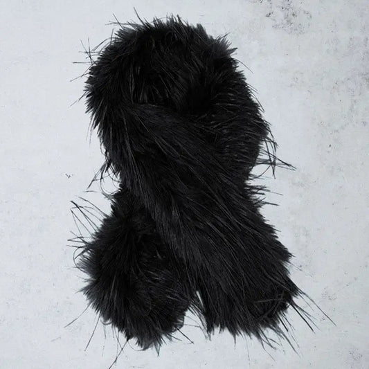 Black fuzzy scarf