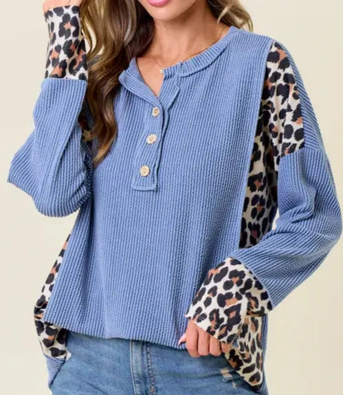 Blue animal top