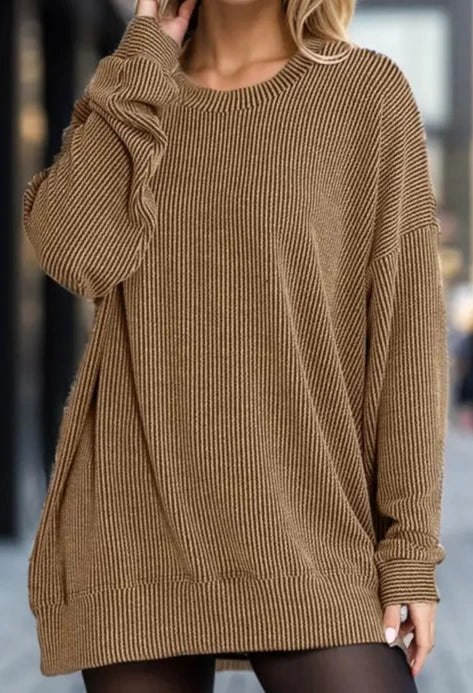 Coffee ribbed top