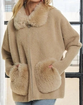 Khaki  zipper sweater