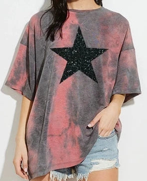 Mauve tye dye top