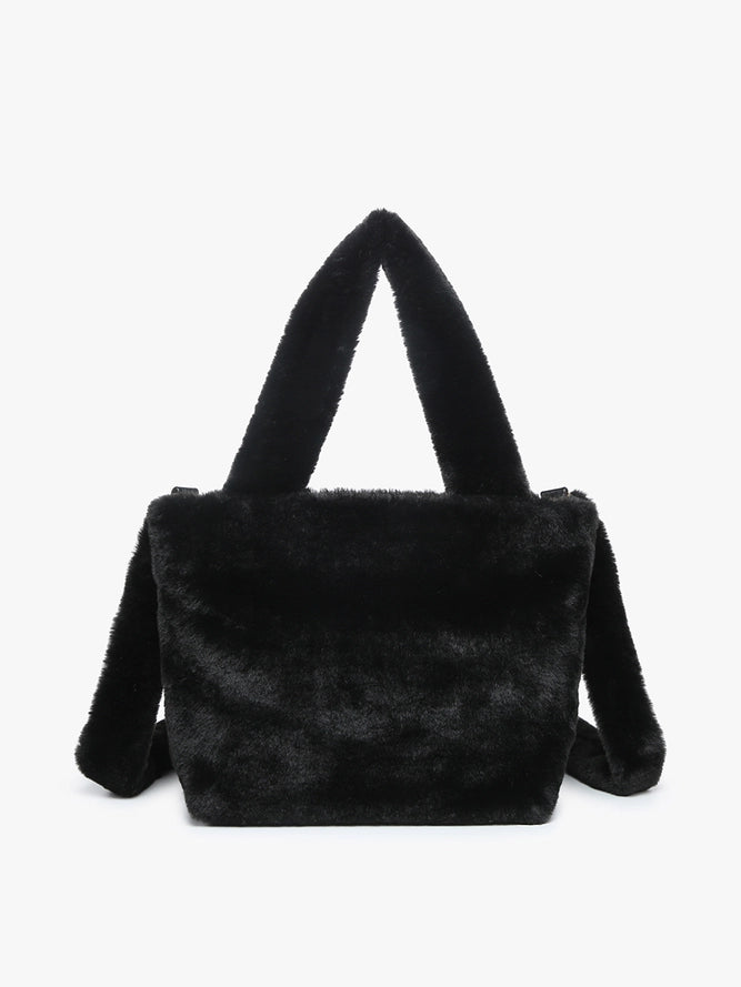 Black fur purse