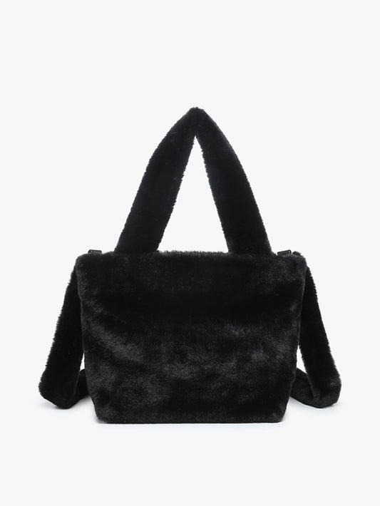 Black fur purse