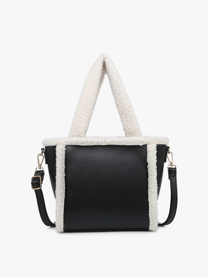Black and off white purse
