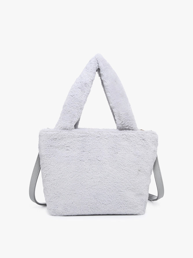 Grey fur purse