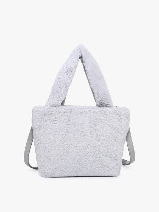 Grey fur purse