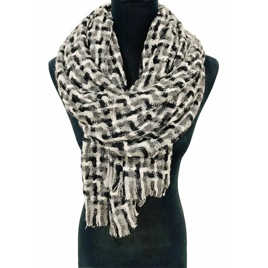 Abstract fringe scarf