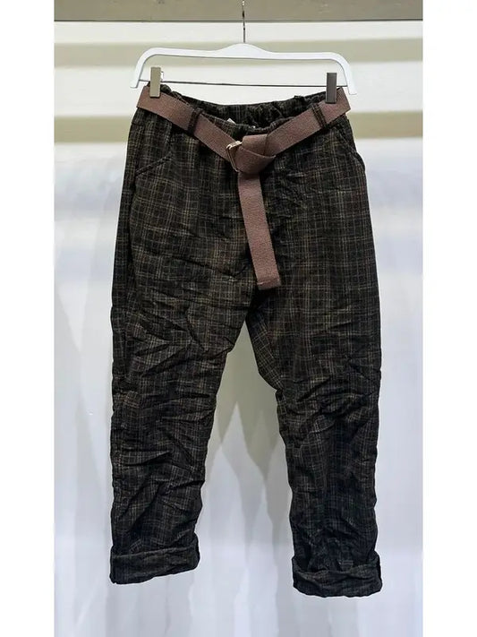 Brown plaid pant