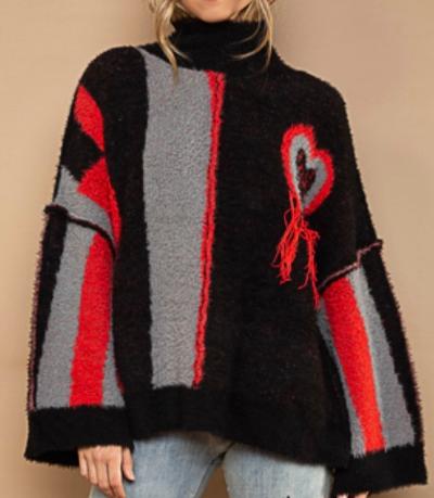 Black and red sweater