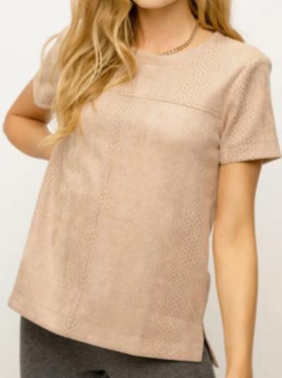 Light mauve snake suede top