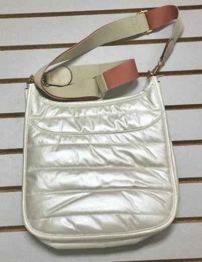 White shimmer purse