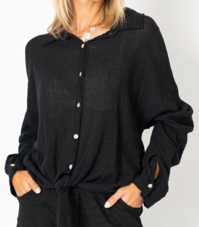 Black gauze blouse