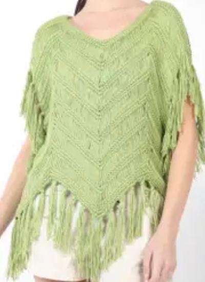 Avocado fringe knit