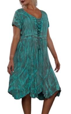 Aqua  dress with lace up