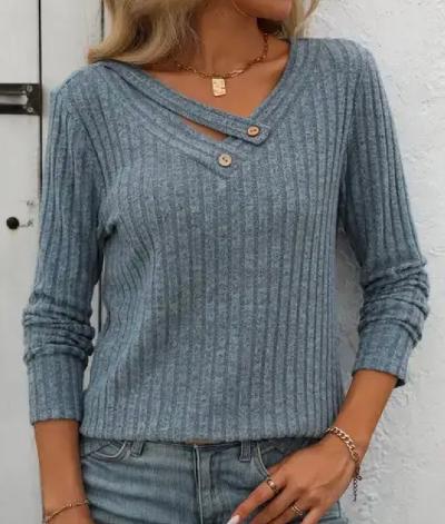 Blue v neck top
