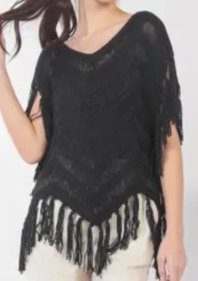 Black fringe knit