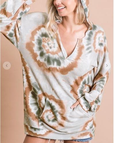 Circular tie dye hoodie